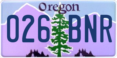 OR license plate 026BNR