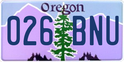 OR license plate 026BNU