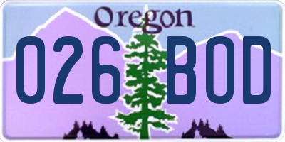 OR license plate 026BOD