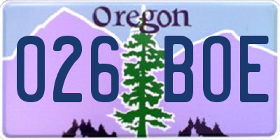 OR license plate 026BOE