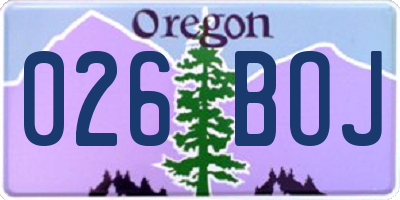OR license plate 026BOJ