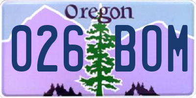 OR license plate 026BOM