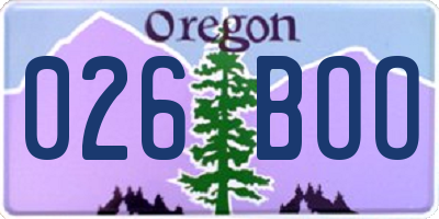 OR license plate 026BOO