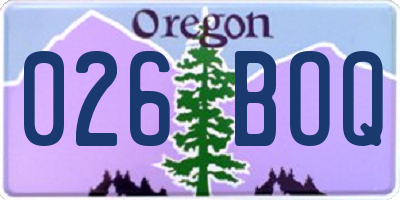 OR license plate 026BOQ