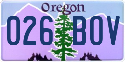 OR license plate 026BOV