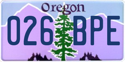OR license plate 026BPE