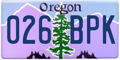 OR license plate 026BPK