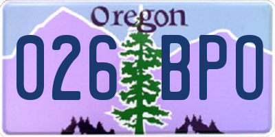 OR license plate 026BPO