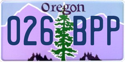 OR license plate 026BPP
