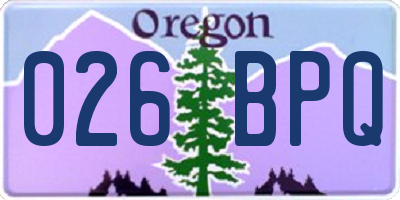 OR license plate 026BPQ