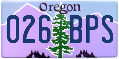 OR license plate 026BPS