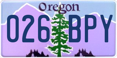 OR license plate 026BPY