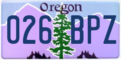 OR license plate 026BPZ