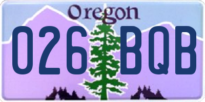OR license plate 026BQB