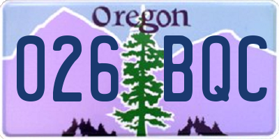 OR license plate 026BQC