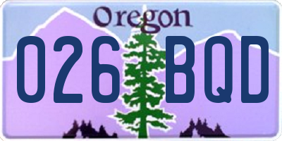 OR license plate 026BQD