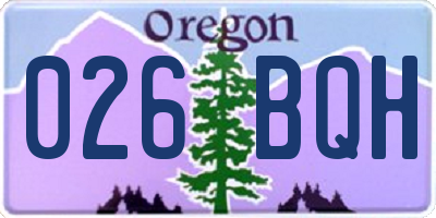 OR license plate 026BQH