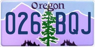 OR license plate 026BQJ