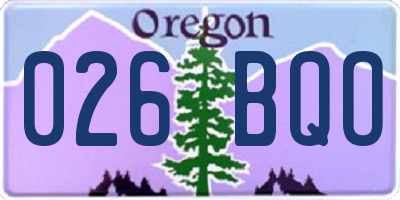 OR license plate 026BQO