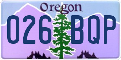 OR license plate 026BQP