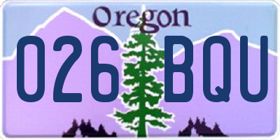 OR license plate 026BQU