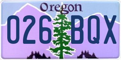 OR license plate 026BQX