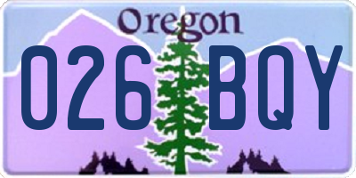 OR license plate 026BQY