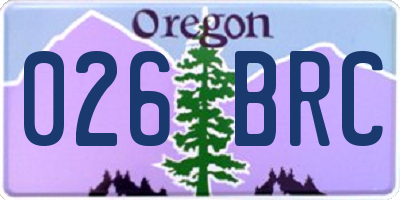 OR license plate 026BRC