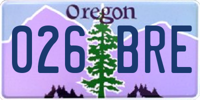 OR license plate 026BRE
