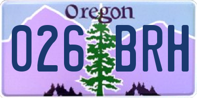 OR license plate 026BRH