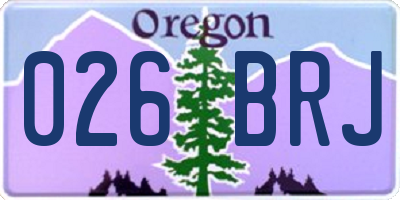 OR license plate 026BRJ
