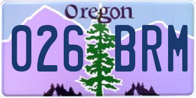 OR license plate 026BRM