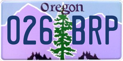 OR license plate 026BRP