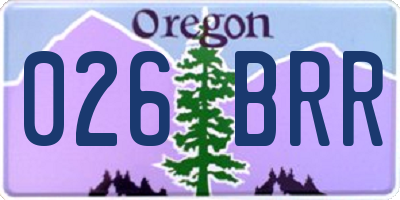 OR license plate 026BRR