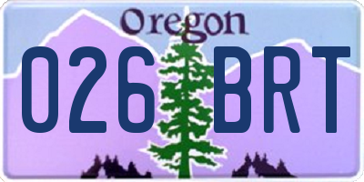 OR license plate 026BRT