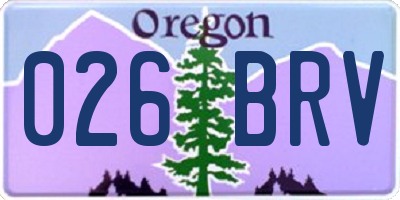 OR license plate 026BRV