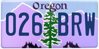 OR license plate 026BRW