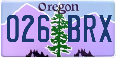 OR license plate 026BRX