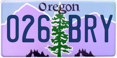 OR license plate 026BRY