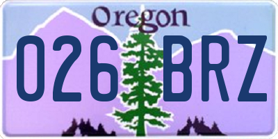 OR license plate 026BRZ