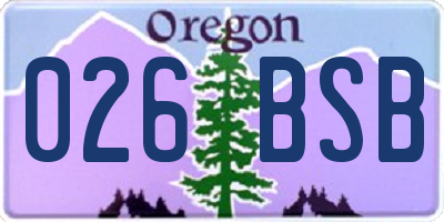 OR license plate 026BSB