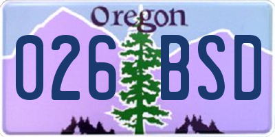 OR license plate 026BSD