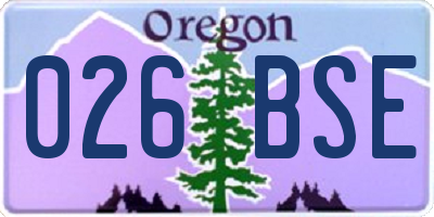 OR license plate 026BSE