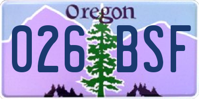 OR license plate 026BSF