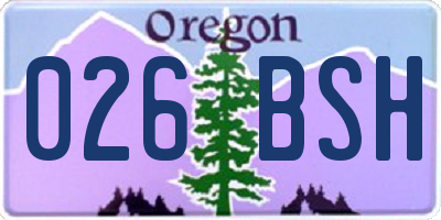 OR license plate 026BSH
