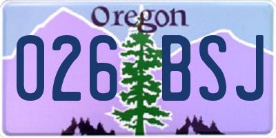 OR license plate 026BSJ