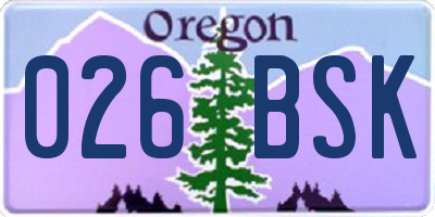 OR license plate 026BSK