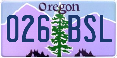 OR license plate 026BSL