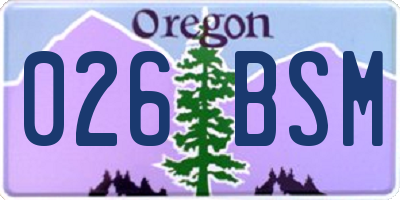 OR license plate 026BSM