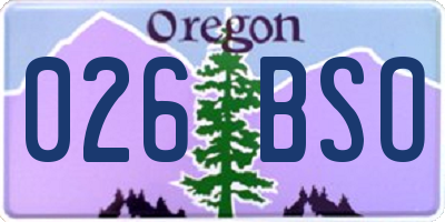 OR license plate 026BSO